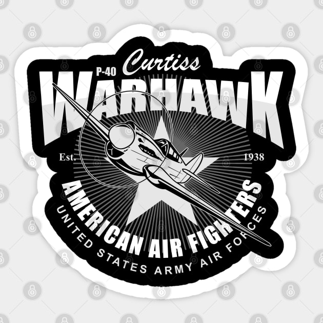 WW2 P-40 Warhawk Sticker by TCP